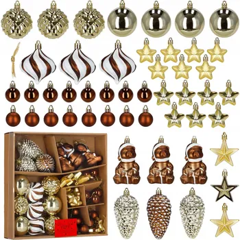 Vánoční dekorace CA0968 SADA VÁNOČNÍCH KOULEK 48 KS