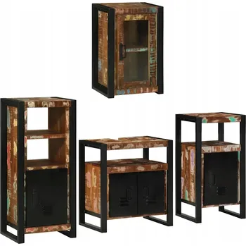 Koupelnový nábytek Sada koupelnového nábytku 4 ks Lite z recyklovaného dřeva