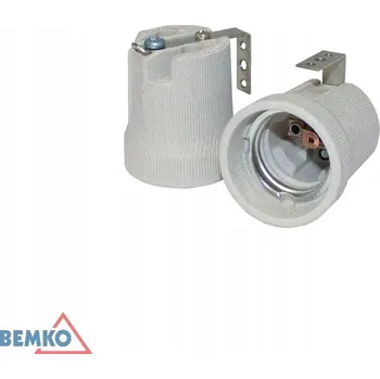 Objímka na žárovku BEMKO E15-E27-F519U KERAMICKÁ OBJÍMKA E27 S DRŽÁKEM U