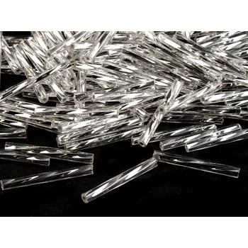 Korálek Rokajl Preciosa kroucené tyčky 30 mm, Balení 20 g, Varianta 78102 stříbrná