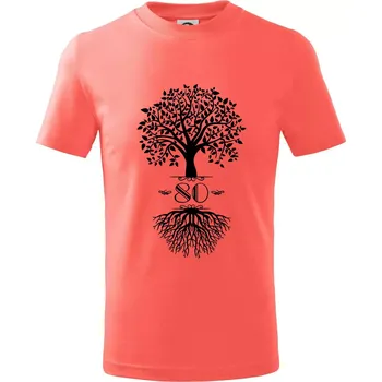 Chlapecké tričko Narozeninový strom 80 - Tričko dětské bavlněné - 134 cm/8 let ( Korálová )