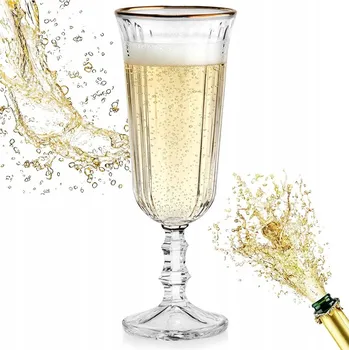 Sklenice Skleničky na šampaňské Vilde čirá, zlatá 120 ml 1 ks