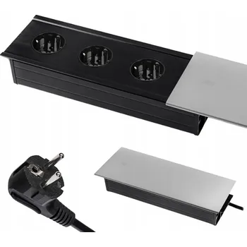 Elektrická zásuvka Elektrická Zásuvka na pracovní desku Spacetronik stříbrná