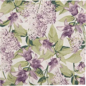 Papírový ubrousek Fialové papírové ubrousky s květinovým motivem, 20 ks - 33x33 cm