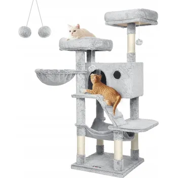 ŠKRABADLO PRO KOČKY XL 135x50x50 MĚKKÝ PLYŠ 500 g/m2 VÍCEÚROVŇOVÉ ROBUSTNÍ