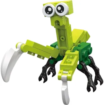 ostatní stavebnice Stavebnice 8 x 7 cm zelená strašilka 32 dílků Hmyzí figurka z kostiček Roztomilý model strašilky pro kreativní skládání