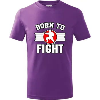 Judo Born to fight - Tričko dětské bavlněné - 122 cm/6 let ( Fialová )