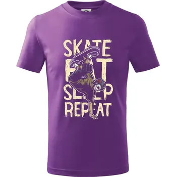 Skate Eat Sleep Repeat - Tričko dětské bavlněné - 146 cm/10 let ( Fialová )