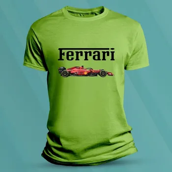 Chlapecké tričko Bavlněné dětské tričko Ferrari F1 velikost S Lime