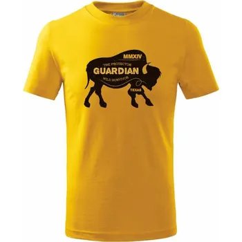 Chlapecké tričko Bison guardian - Tričko dětské bavlněné - 104-110cm / 3-4 roky ( Žlutá )