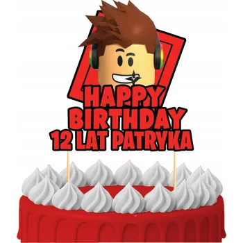 Obraz ZÁPICH DO DORTU Narozeninový Sto let ROBLOX HRA MAN FACE POSTAVY TOPPERY 9 15 x 15 cm