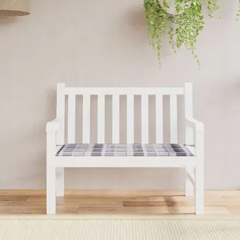 Podsedák zahrada-XL Poduška na zahradní lavici šedá károvaná 120x50x4 cm oxford 314085