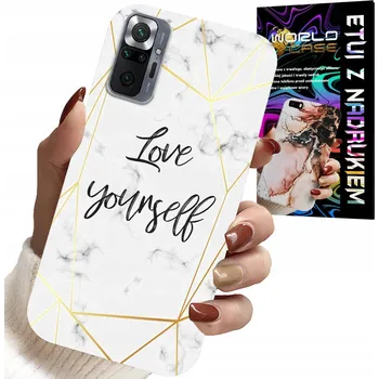 Pouzdro na mobilní telefon POUZDRO PRO XIAOMI NOTE 10 PRO - BÍLÝ MRAMOR SE ZLATÝMI RÁMEČKY LOVE YOU