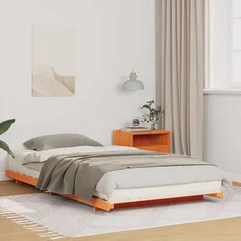 Postel vidaXL Rám postele Voskově hnědá 100 x 220 cm Masivní borovicové dřevo [873129]