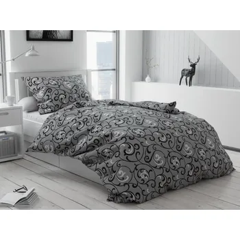 Povlečení Textilomanie Krepové povlečení Orient šedé 140 x 200, 70 x 90 cm zipový uzávěr