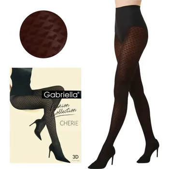 Dámské oblečení Punčocháče vzorované Gabriella 60den hnědé chocco velikost 2