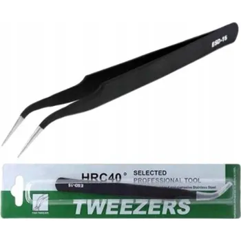 Kosmetická pinzeta Šikmá pinzeta Pinzeta Antistatická ESD-15 120 mm