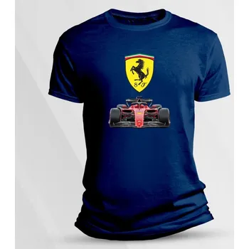 Chlapecké tričko Dětské bavlněné tričko Scuderia Ferrari F1 Námořnická modrá velikost L