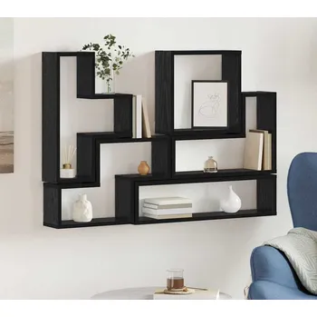 Komoda vidaXL Nástěnná kostka Jiný Černý dub 96 x 12 x 64 cm Kompozitní dřevo [879641]