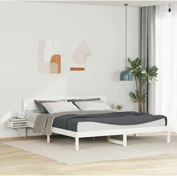 Postel vidaXL Rám postele s čelo Bílá 180 x 200 cm Masivní borové dřevo [873437]
