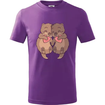 Chlapecké tričko Zamilované vydry - Tričko dětské bavlněné - 104-110cm / 3-4 roky ( Fialová )