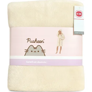 Dámské noční prádlo Carbotex Dámský župan PUSHEEN S/M Polyester Měkký krémový ke kolenům