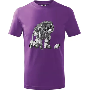 Americký fotbal astronaut - Tričko dětské bavlněné - 134 cm/8 let ( Fialová )