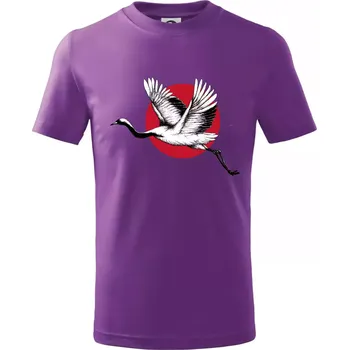 Japan culture - čáp - Tričko dětské bavlněné - 158 cm/12 let ( Fialová )