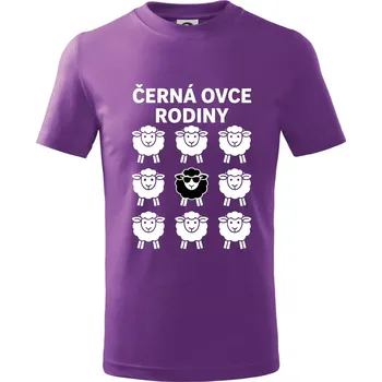 Černá ovce rodiny - Tričko dětské bavlněné - 146 cm/10 let ( Fialová )