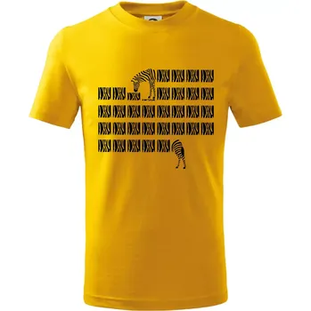 Zebra dlouhá - Tričko dětské bavlněné - 98 cm / 2 roky ( Žlutá )