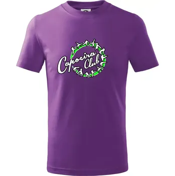 Capoeira club nápis - cviky v kruhu - Tričko dětské bavlněné - 122 cm/6 let ( Fialová )
