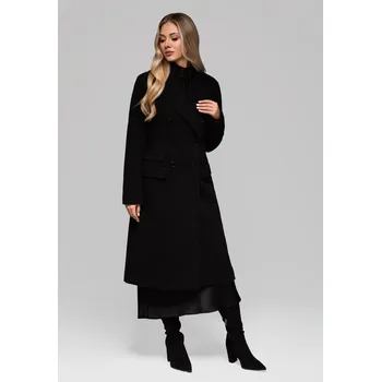 Dámský kabát Dámský dvouřadý vypasovaný kabát LARICA OW-COLC-0108 v1 Barva: Černá, Velikost: L