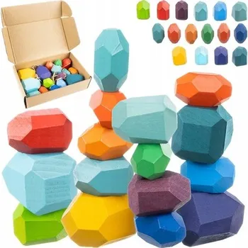 ostatní stavebnice Dřevěné kameny Věž Kreativní vyvážení Montessori Skládačka 16 Ks