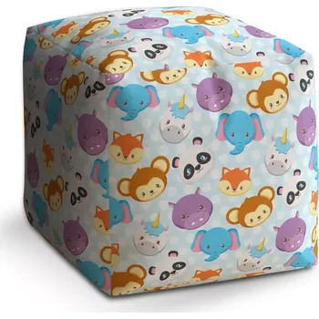 Taburet Sablio Taburet Cube Zoo pro děti: 40x40x40 cm