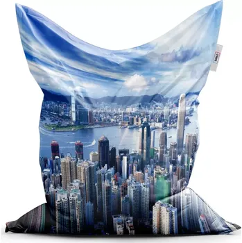 Sedací pytel Sablio Sedací vak Classic Město s mrakodrapy - 200x140 cm