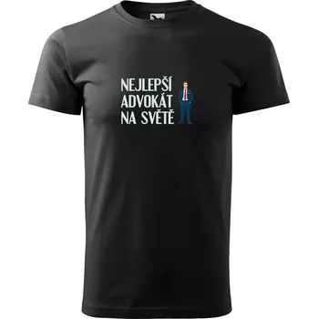 Pánské tričko Sablio Tričko s potiskem Nejlepší advokát na světě - černé L