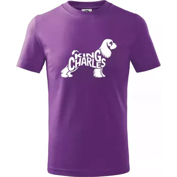 Labrador nápis v těle - Tričko dětské bavlněné - 146 cm/10 let ( Fialová )