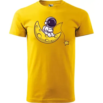 Pánské tričko Sablio Tričko s potiskem Baby astronaut - žluté M