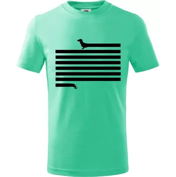 Chlapecké tričko Jezevčík dlouhý - Tričko dětské bavlněné - 98 cm / 2 roky ( Mátová )