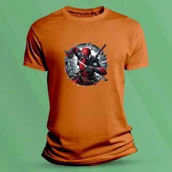 Chlapecké tričko Dětské tričko s potiskem Deadpool katana velikost 140 (9-11 let) Oranžová