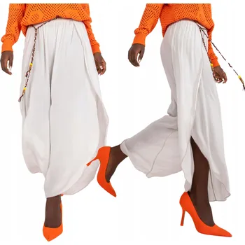 Dámské kalhoty Dámské letní široké kalhoty baggy aladinky palazzo harémky béžové S