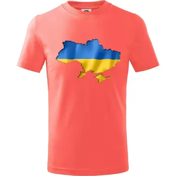 Chlapecké tričko Ukrajina vlajka mapa - Tričko dětské bavlněné - 98 cm / 2 roky ( Korálová )