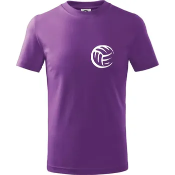 Volejbal míč prso - Tričko dětské bavlněné - 122 cm/6 let ( Fialová )