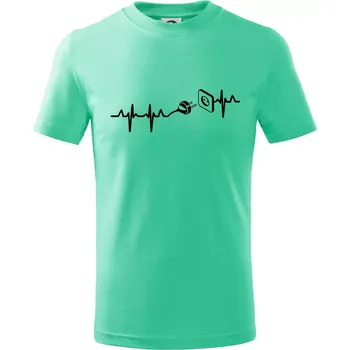 Chlapecké tričko EKG elektrikář - Tričko dětské bavlněné - 98 cm / 2 roky ( Mátová )