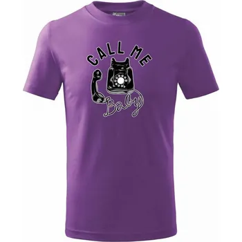 Call Me Baby telefon - Tričko dětské bavlněné - 98 cm / 2 roky ( Fialová )
