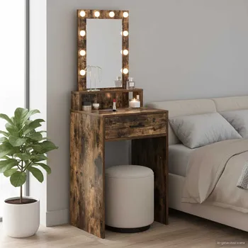 Toaletní stolek vidaXL Kosmetický stůl Hnědá 50 x 41 x 140 cm kompozitní dřevo [865158]