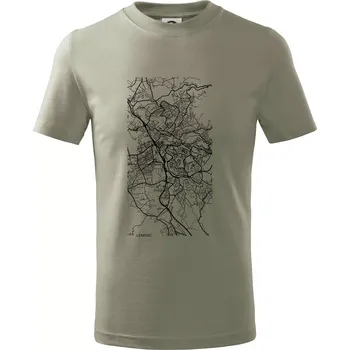 Černobílá mapa Liberec - Tričko dětské bavlněné - 98 cm / 2 roky ( Light khaki )