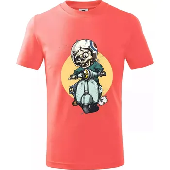 Skútr rebel - Tričko dětské bavlněné - 98 cm / 2 roky ( Korálová )