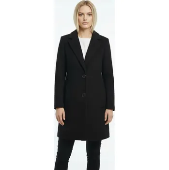 Dámský kabát Dámský elegantní kabát klasického střihu s vlnou černý L