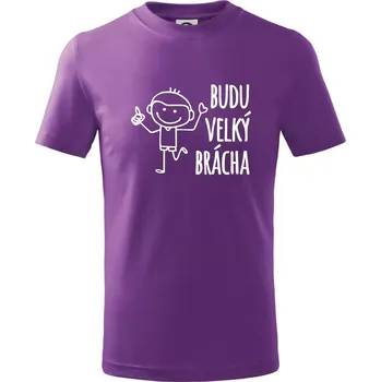 Budu velký brácha - Tričko dětské bavlněné - 122 cm/6 let ( Fialová )